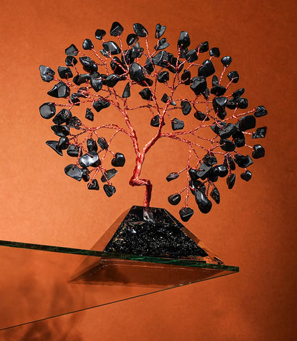 Black Obsidian Pyramid Base Tree