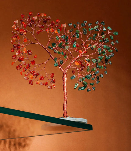 Green Aventurine & Carnelian Slice Base Tree