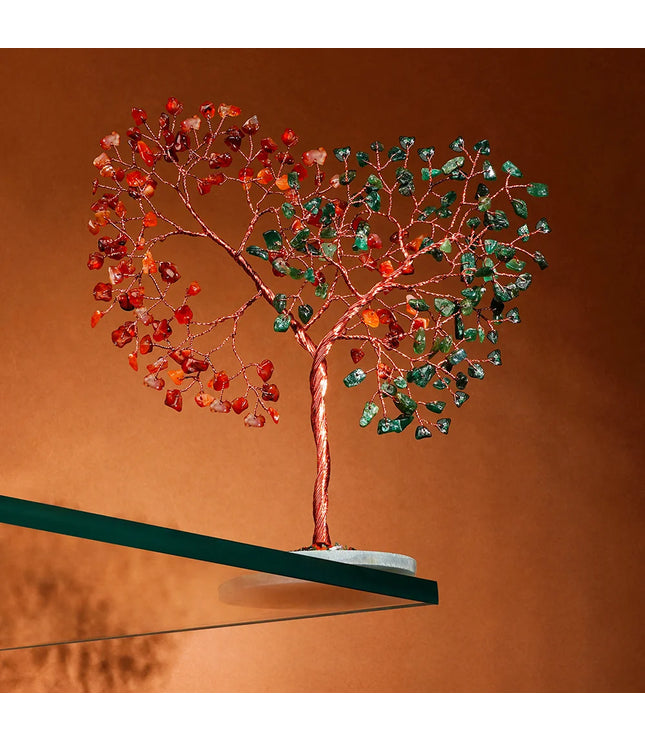 Green Aventurine & Carnelian Slice Base Tree