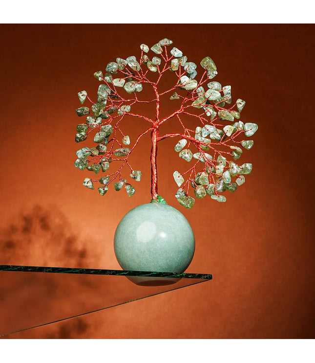 Green Aventurine Crystal Ball Base Tree