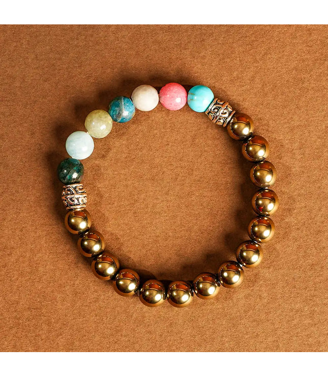 Golden Pyrite & 7 Chakra Bracelet