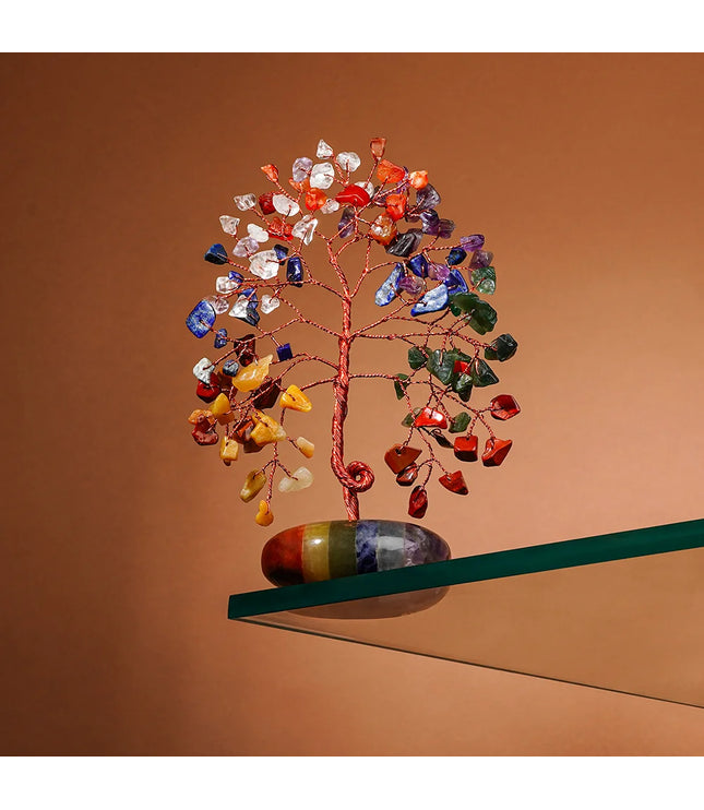 7 Chakra Palm Stone Base Tree