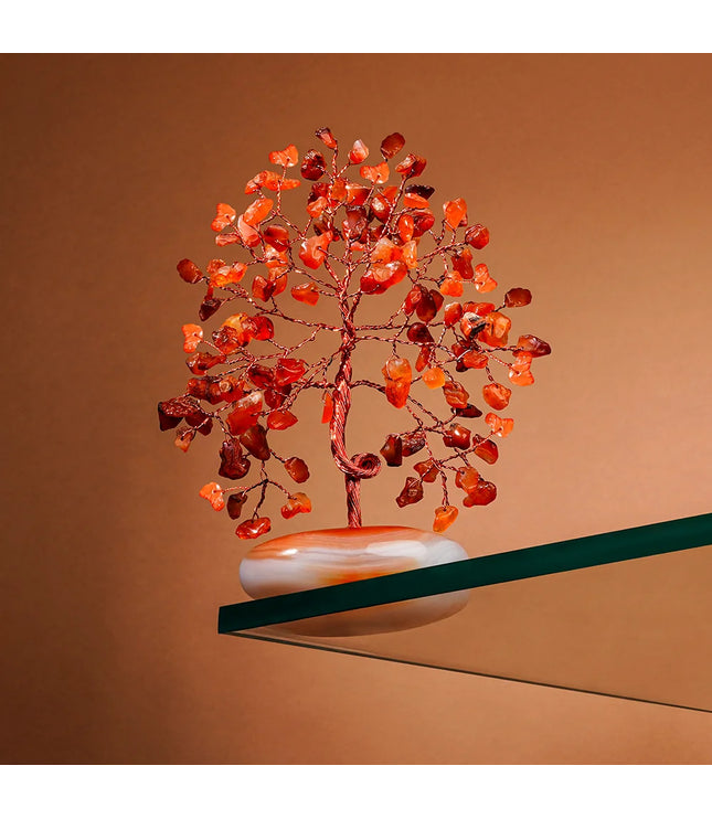 Carnelian Palm Stone Base Tree