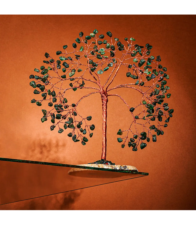 Green Aventurine Slice Base Tree
