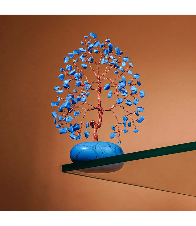 Turquoise Palm Stone Base Tree
