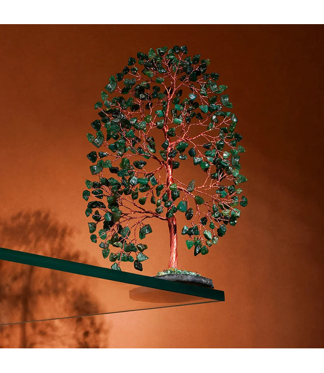 Green Aventurine Slice Base Tree