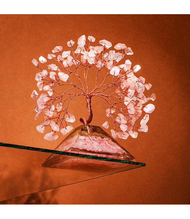 Rose Quartz Pyramid Base Tree