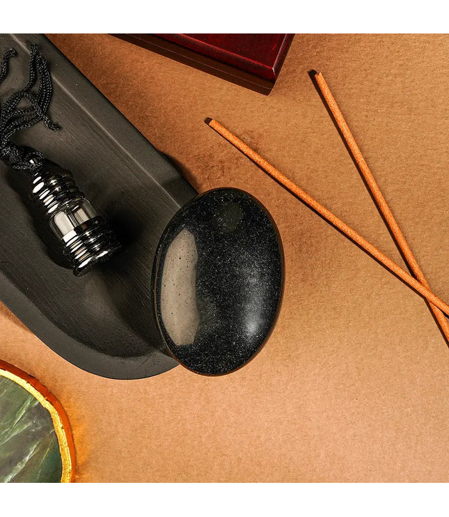 Black Obsidian Palm Stone