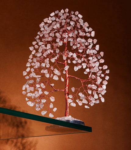 Rose Quartz Slice Base Tree