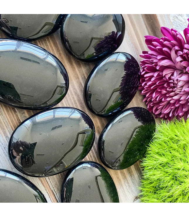 Black Obsidian Palm Stone
