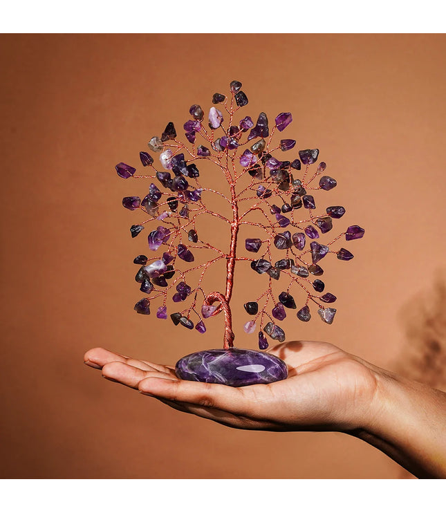 Amethyst Palm Stone Base Tree