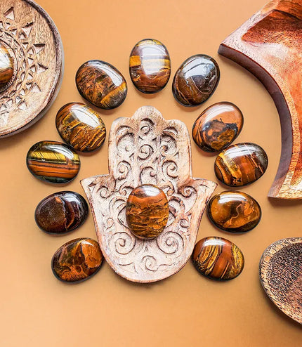 Tiger Eye Palm Stone