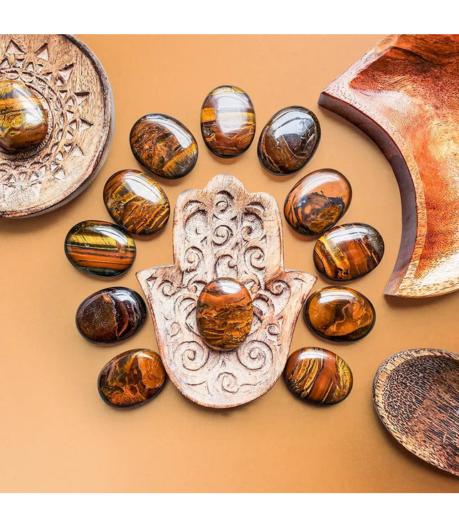 Tiger Eye Palm Stone
