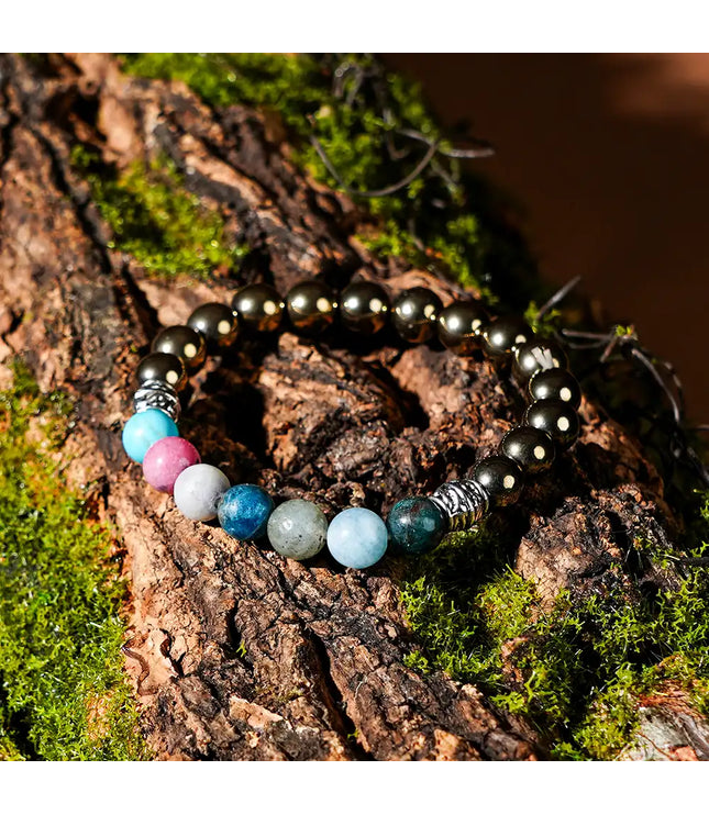 Golden Pyrite & 7 Chakra Bracelet