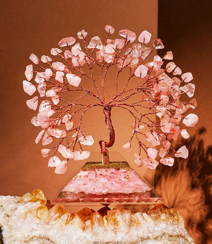 Rose Quartz Pyramid Base Tree