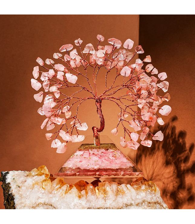 Rose Quartz Pyramid Base Tree