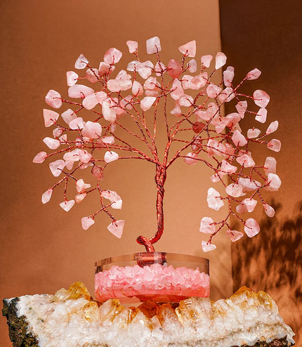 Rose Quartz Heart Orgone Base Tree