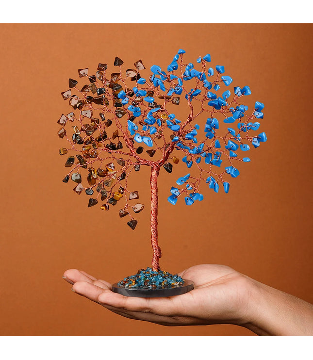 Turquoise & Tiger Eye Slice Base Tree