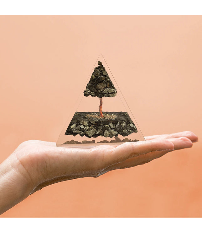 Pyrite Tree of Life Orgonite Pyramid