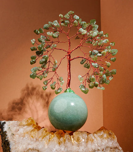 Green Aventurine Crystal Ball Base Tree