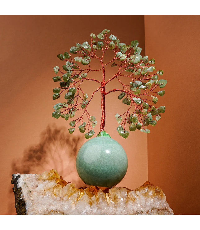 Green Aventurine Crystal Ball Base Tree
