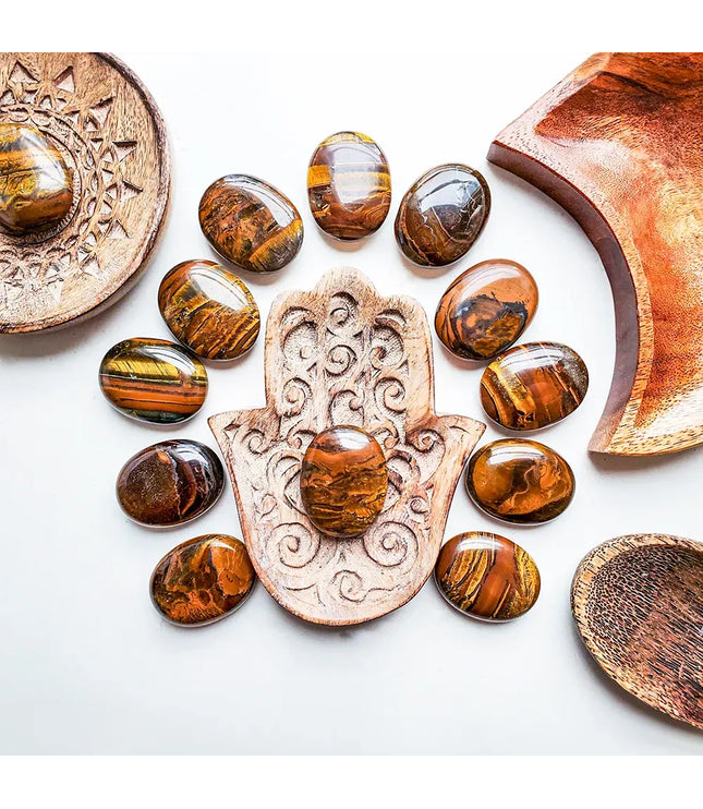 Tiger Eye Palm Stone