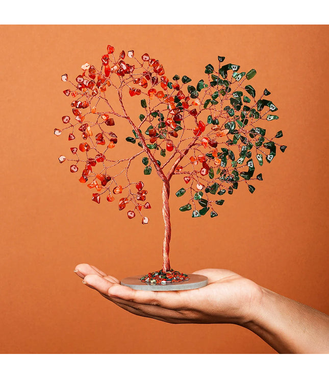 Green Aventurine & Carnelian Slice Base Tree