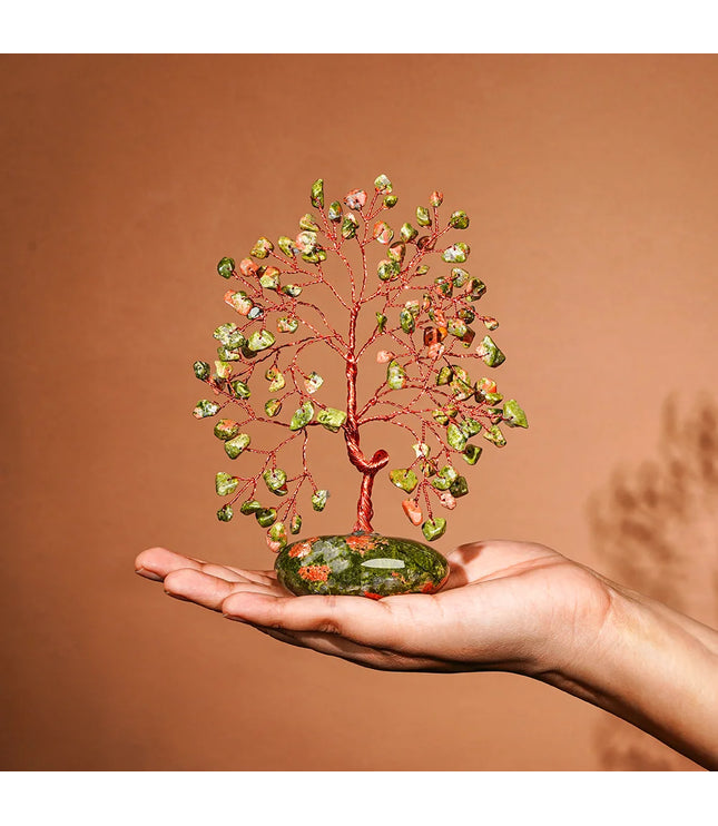 Unakite Palm Stone Base Tree