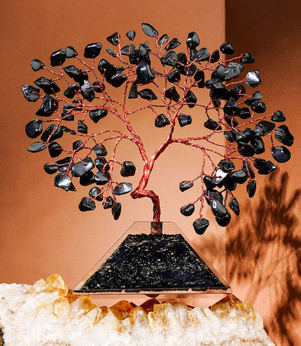 Black Obsidian Pyramid Base Tree