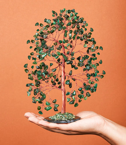 Green Aventurine Slice Base Tree