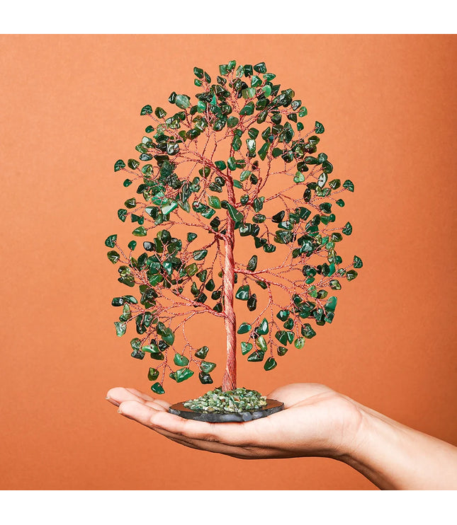 Green Aventurine Slice Base Tree