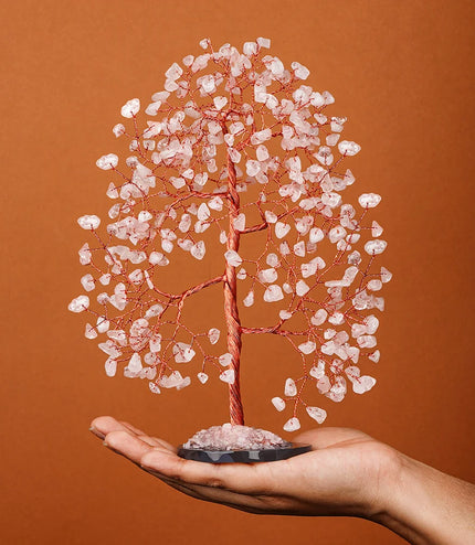 Rose Quartz Slice Base Tree