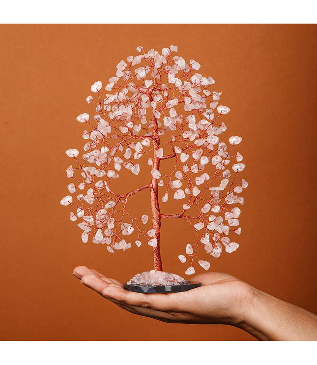 Rose Quartz Slice Base Tree