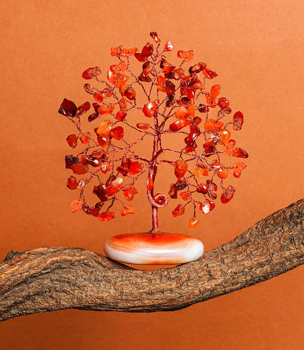 Carnelian Palm Stone Base Tree