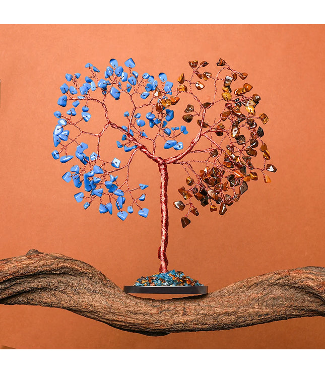 Turquoise & Tiger Eye Slice Base Tree