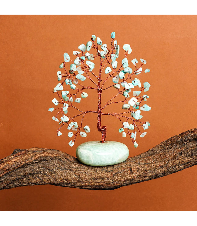 Amazonite Palm Stone Base Tree