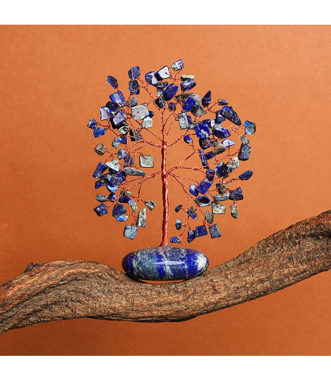 Lapis Lazuli  Palm Stone Base Tree