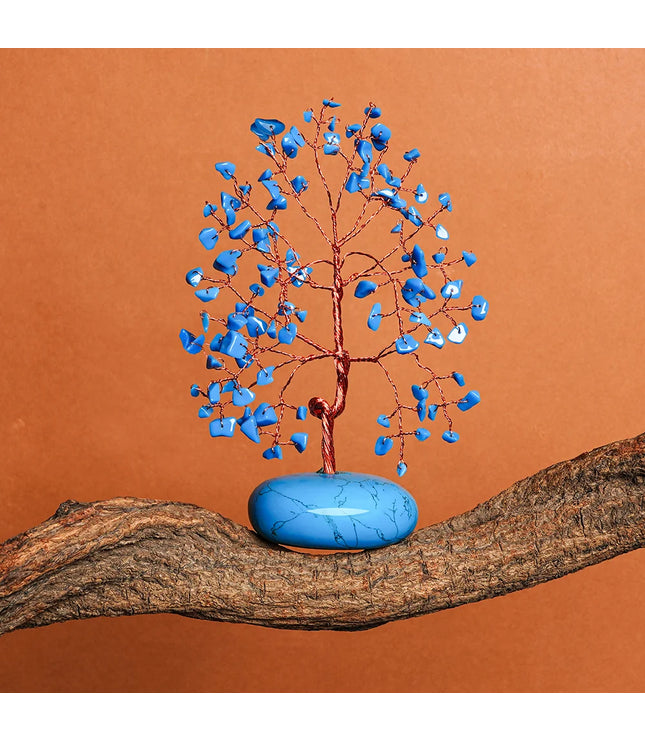 Turquoise Palm Stone Base Tree