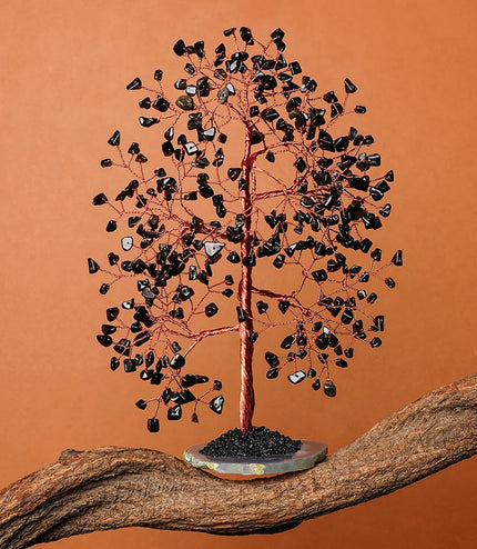 Black Obsidian Slice Base Tree