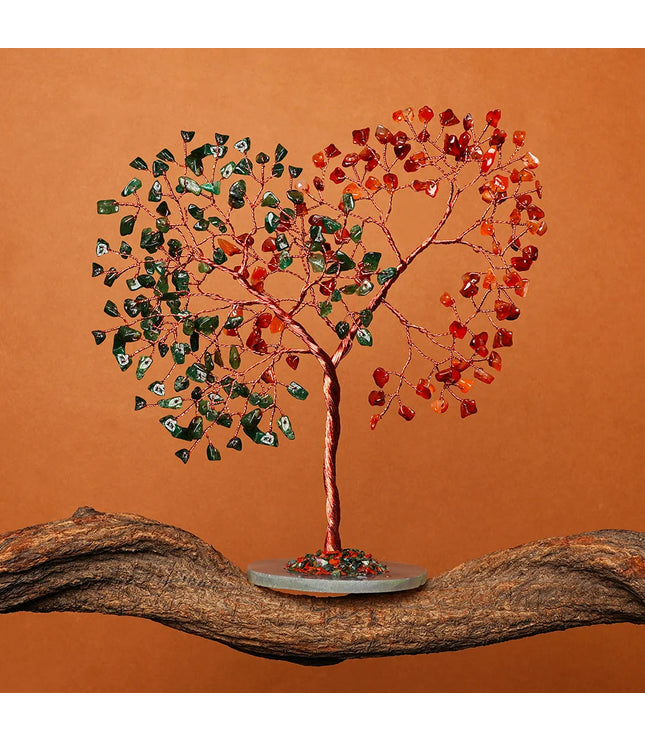 Green Aventurine & Carnelian Slice Base Tree