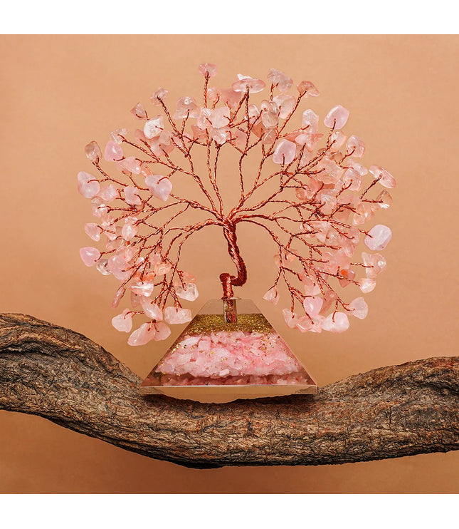 Rose Quartz Pyramid Base Tree