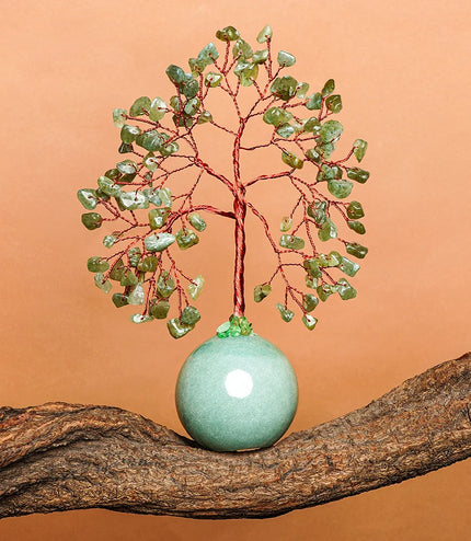 Green Aventurine Crystal Ball Base Tree