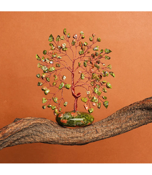 Unakite Palm Stone Base Tree