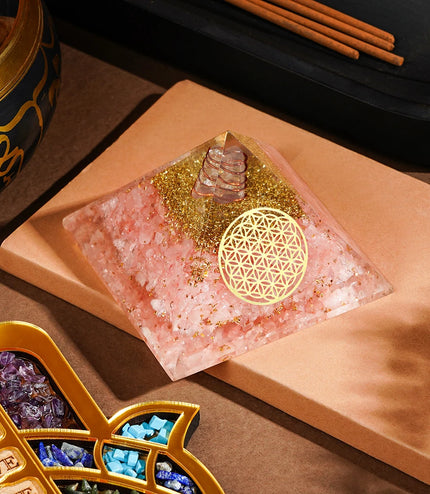 Rose Quartz Orgonite Pyramid