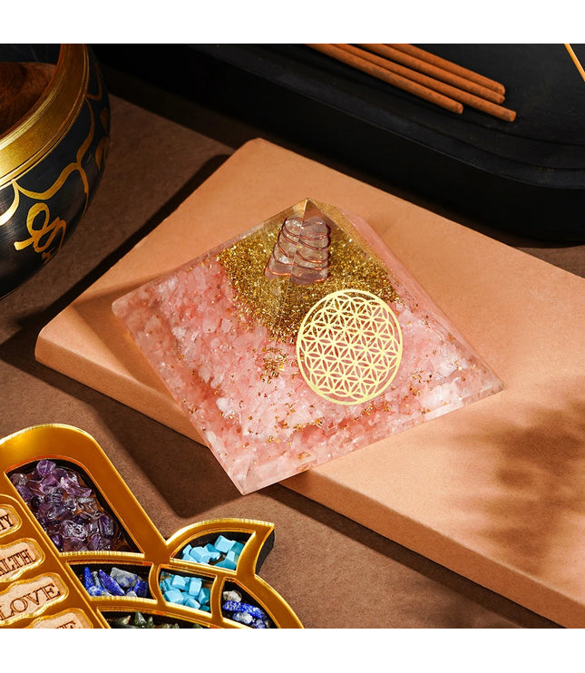 Rose Quartz Orgonite Pyramid